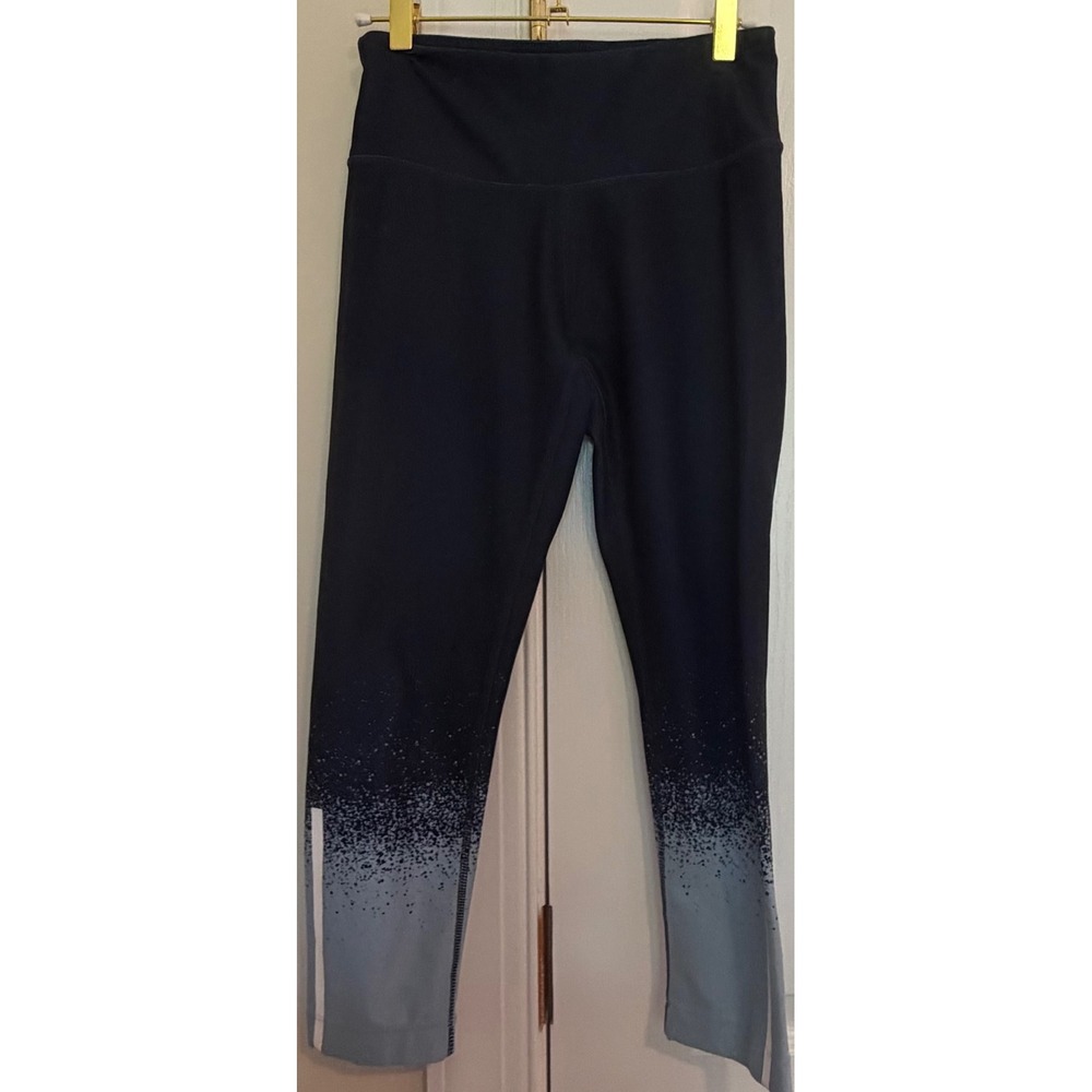 Mondetta Womens Navy Blue Ombre Reflective Stripe Athletic Leggings XS